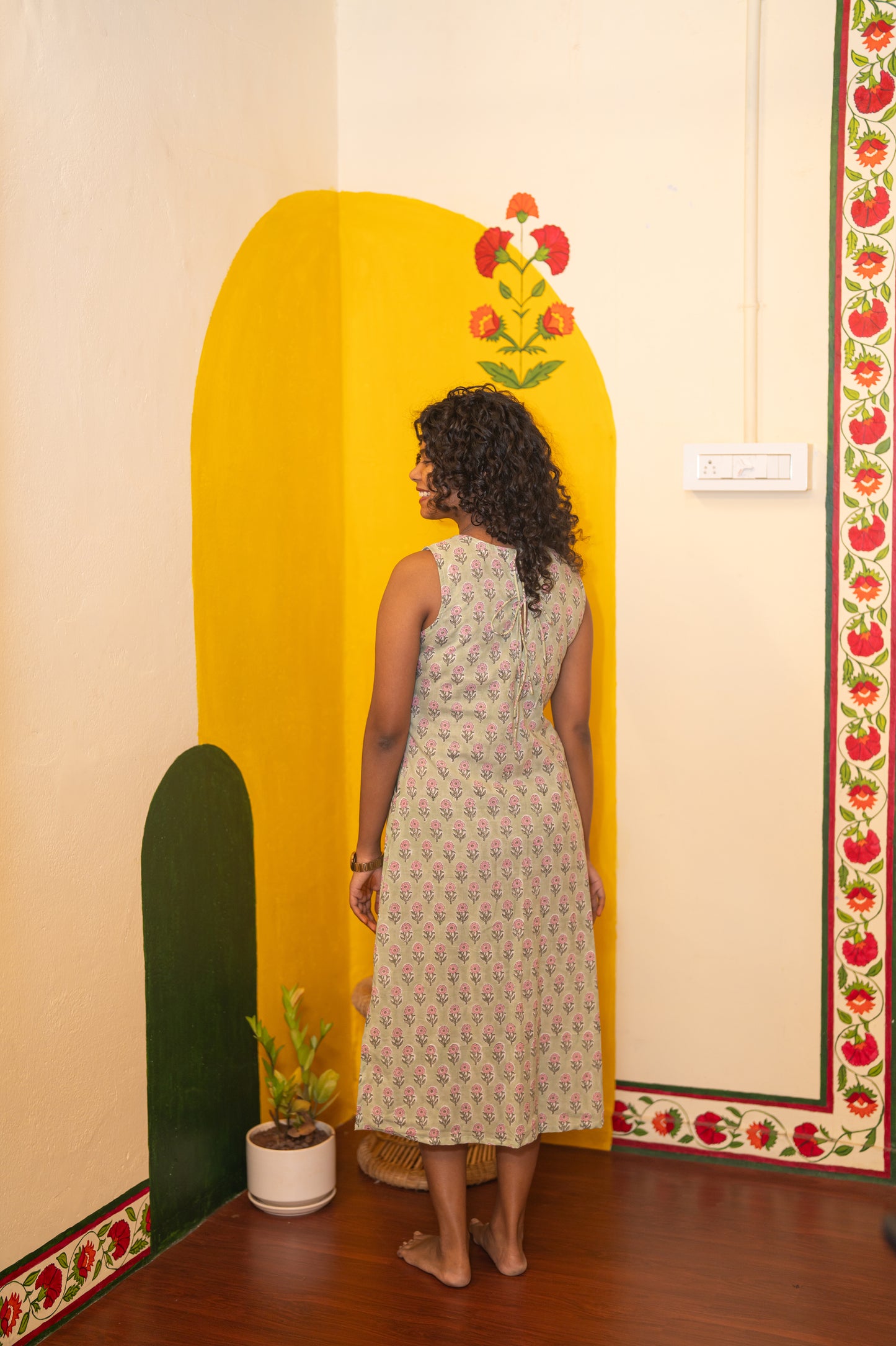 Allu Handblock A-Line Dress (XL,XXL)