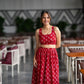 Red Lips Pleated Skirt Set (only XS)