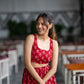 Red Lips Pleated Skirt Set (only XS)