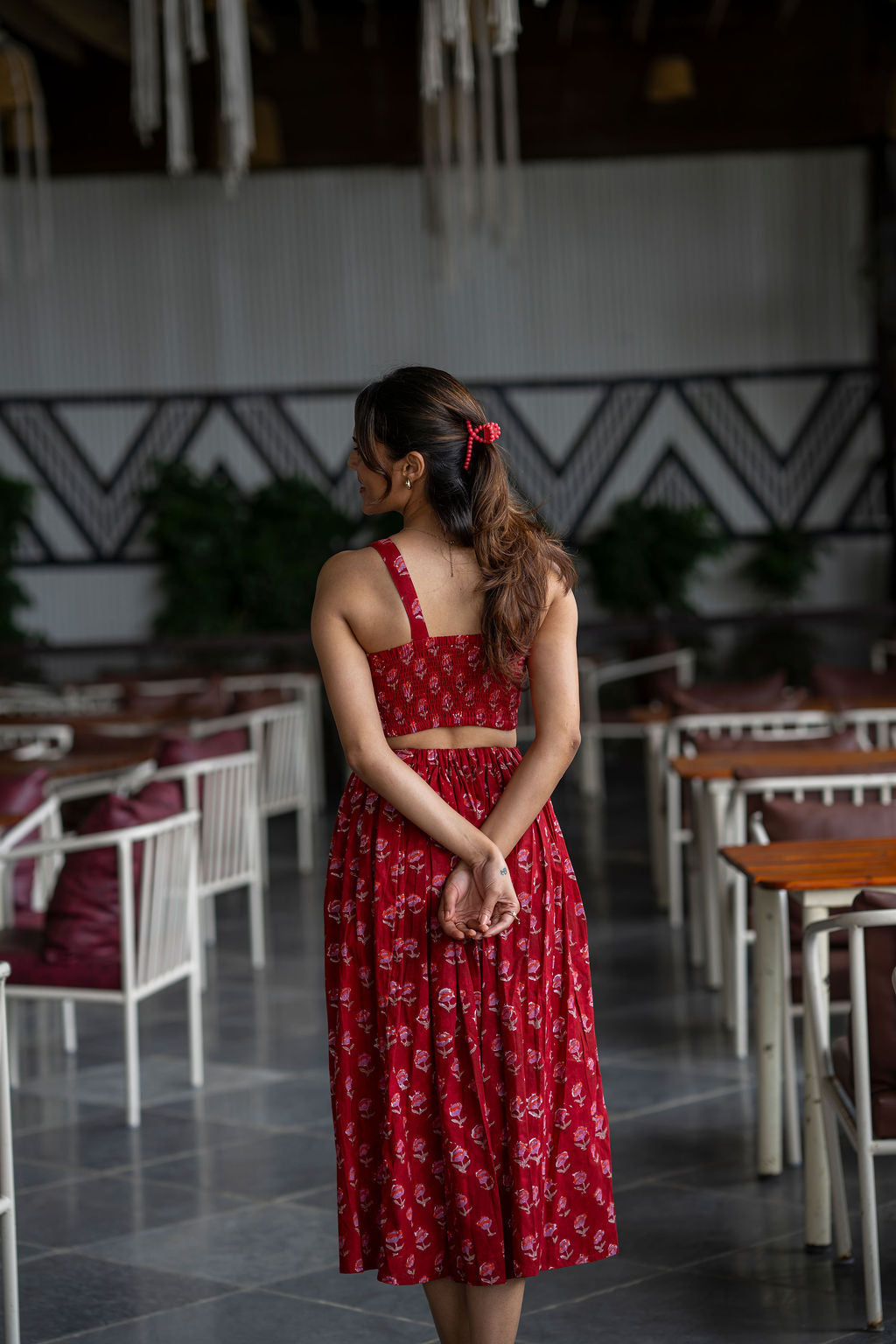 Red Lips Pleated Skirt Set (only XS)