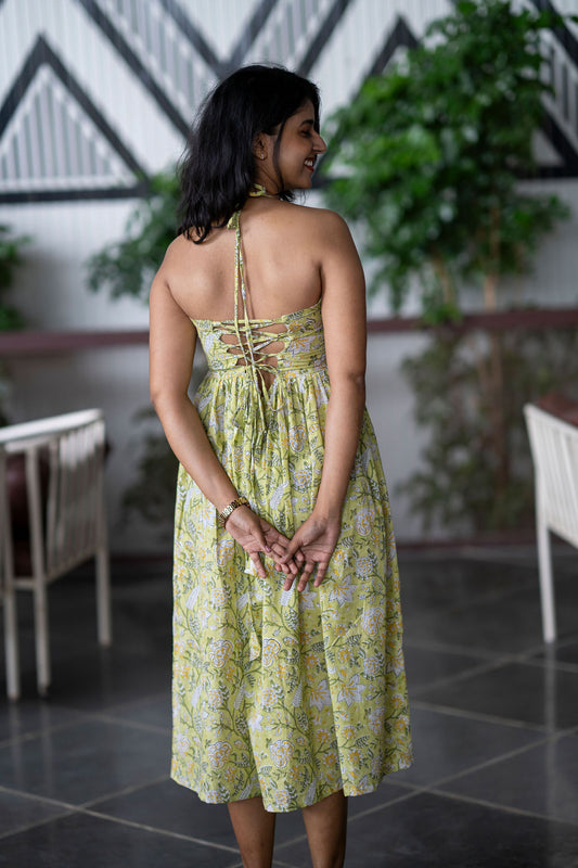 Sip & Spill Halter Neck Corset Dress(S only)