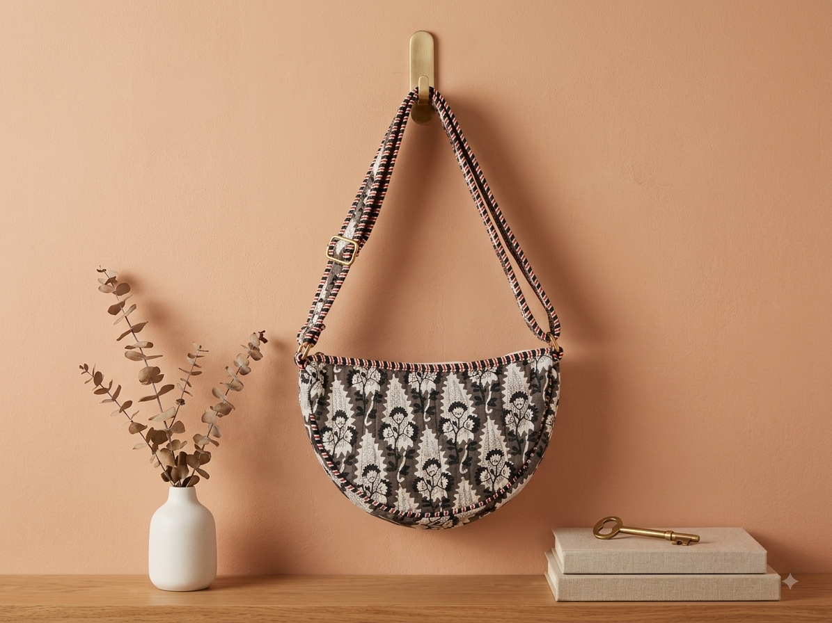 Handblock Quilted Sling Bag