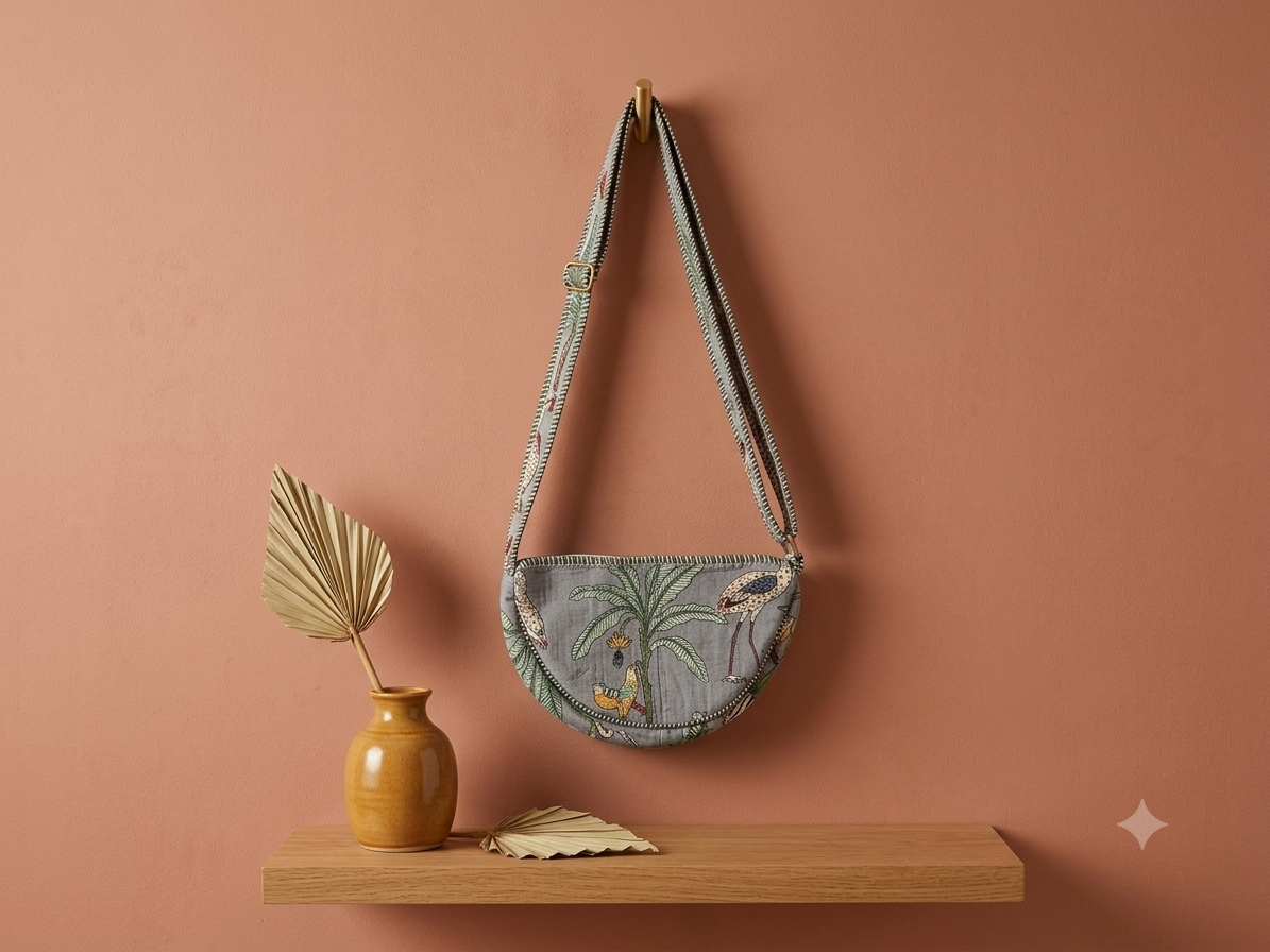 Handblock Quilted Sling Bag