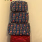 Handblock Quilted Travel Pouches- Set of 3
