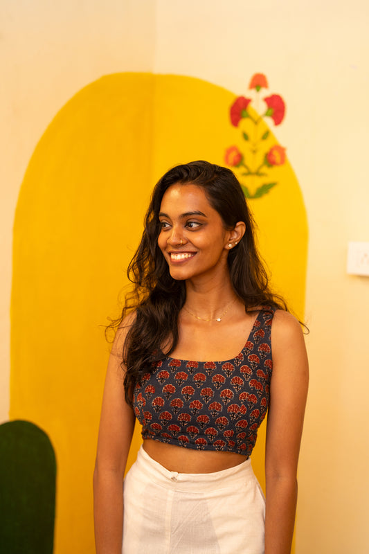 Ishu Handblock Crop Top(L,XXL)
