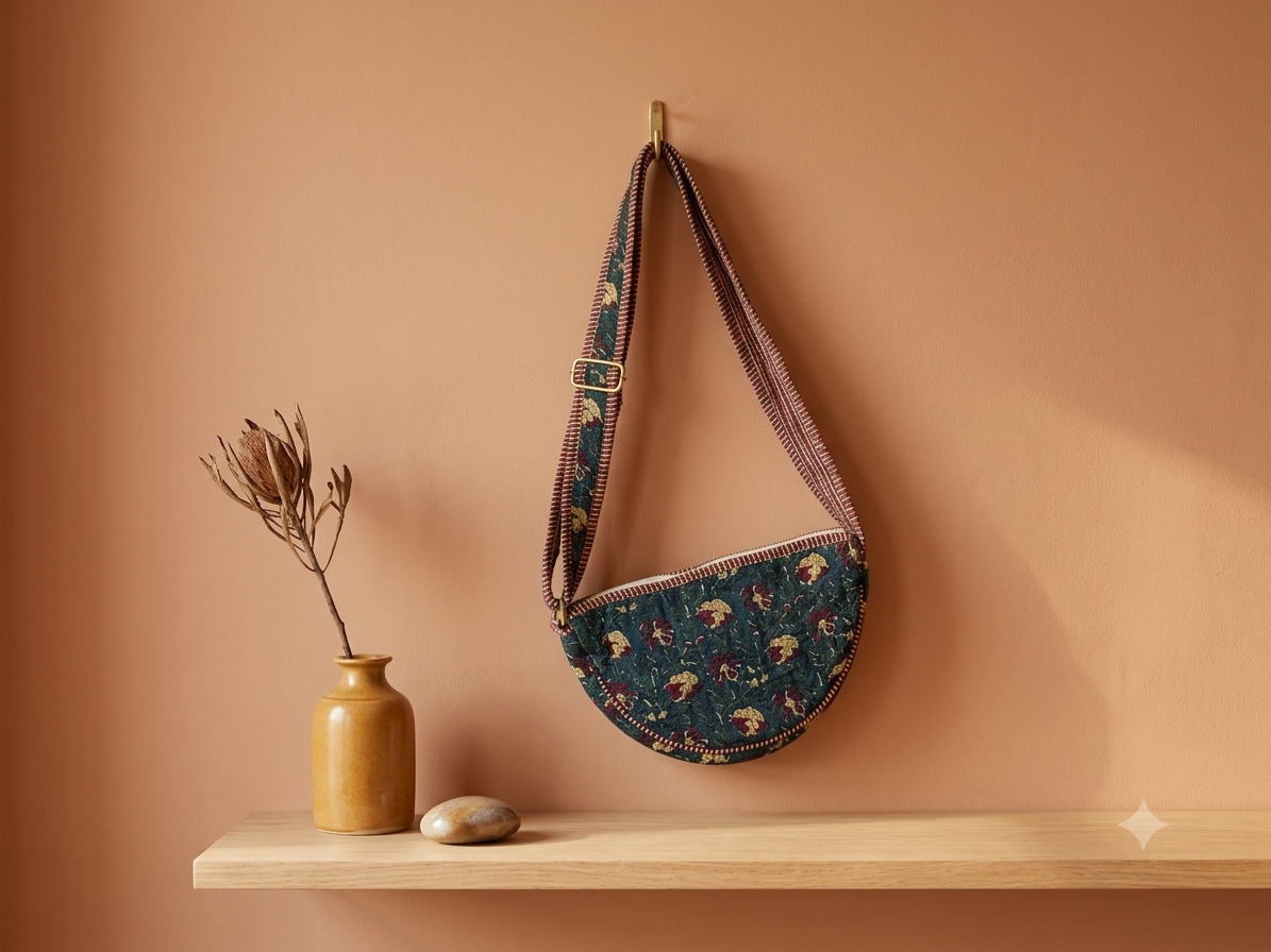 Handblock Quilted Sling Bag
