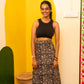 Bindu Handblock Slit Skirt (XS,S)