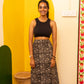 Bindu Handblock Slit Skirt (XS,S)