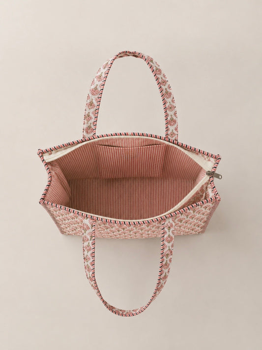 Handblock Quilted Tote Bags