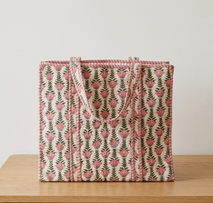 Handblock Quilted Tote Bags