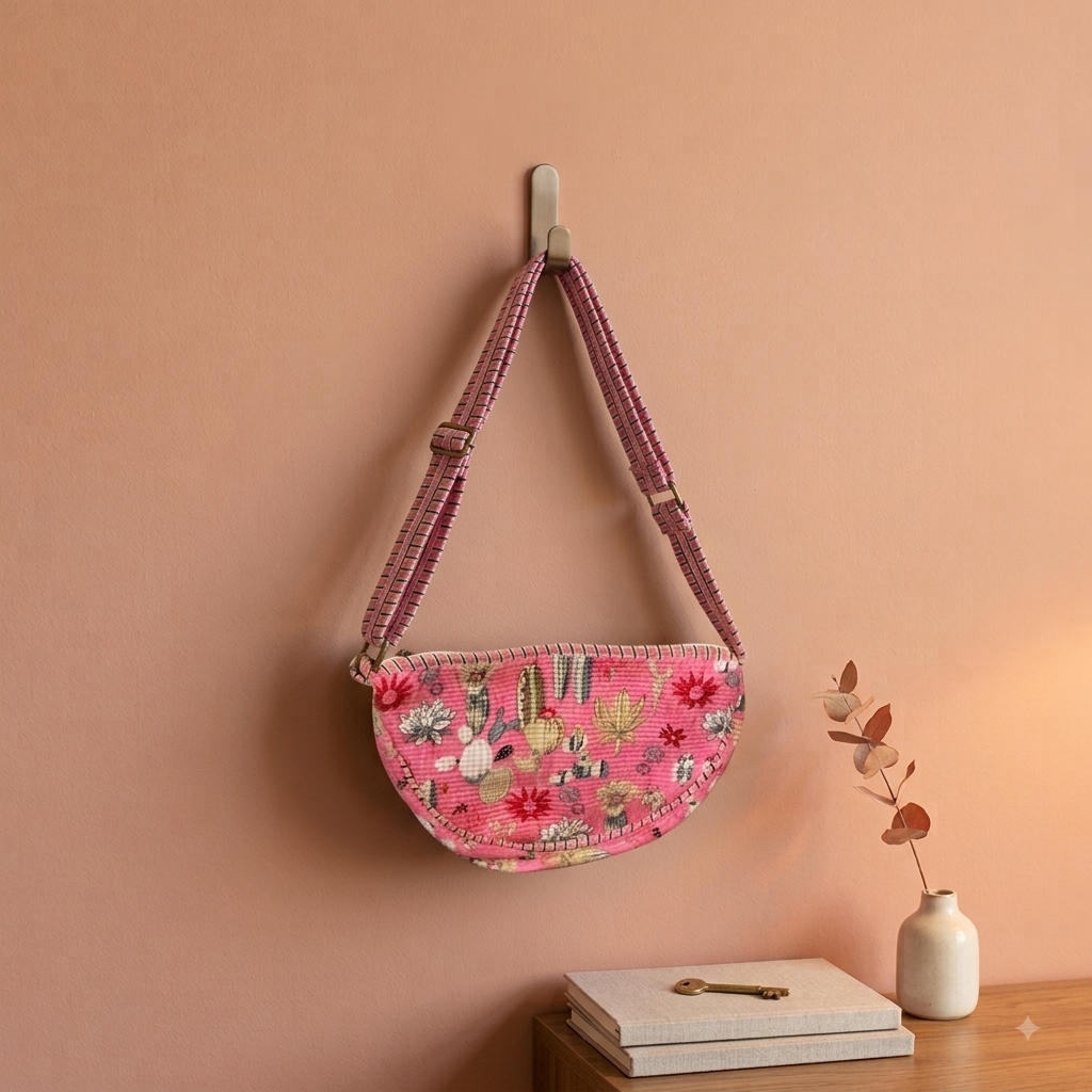 Handblock Quilted Sling Bag