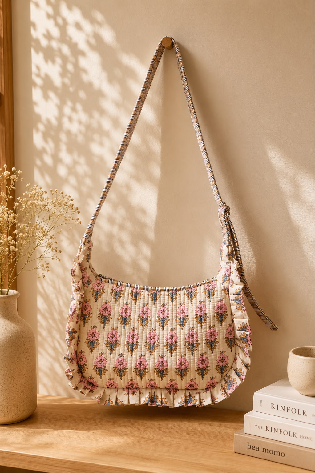 Quilted Handblock Sling bags