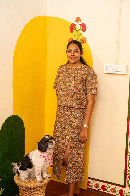Lakshu Handblock Co-ord Set (S,M)