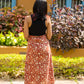 red handblock skirt